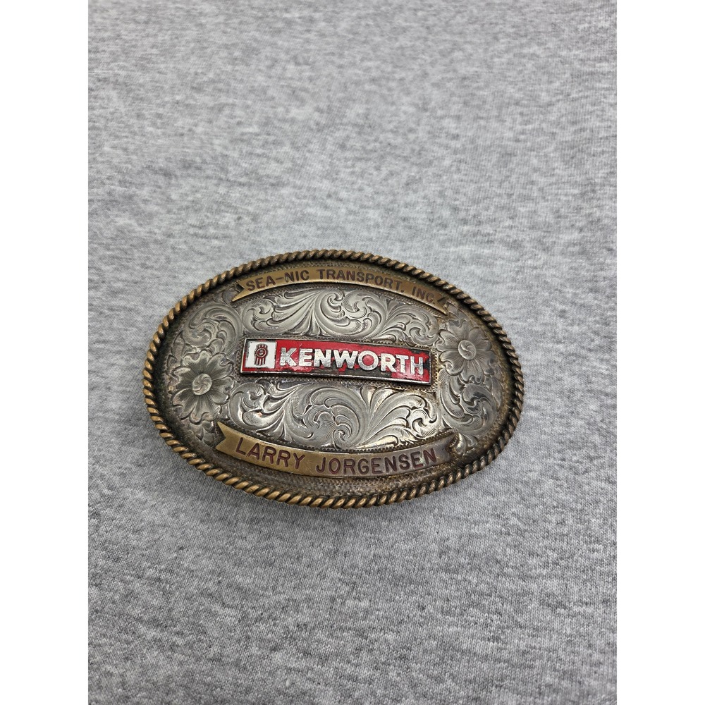 Vintage Kenworth Trucking Working Class Oval Belt Buckle